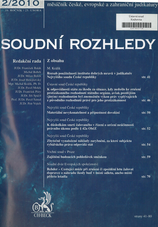 Soudní rozhledy : měsíčník české, evropské a zahraniční judikatury