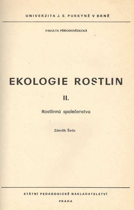 Ekologie rostlin II. : rostlinná společenstva