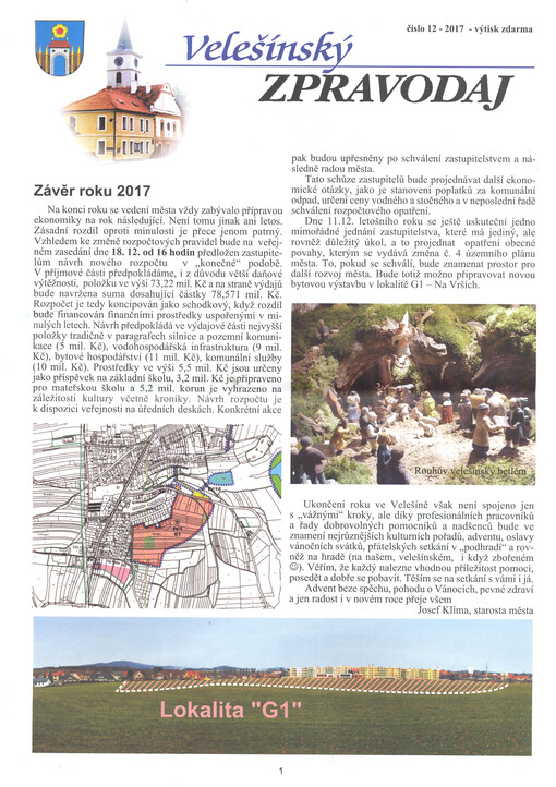 Velešínský zpravodaj : měsíčník ZO KSČ a MNV střediskové obce Velešín