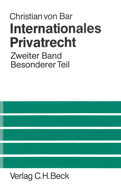 Internationales Privatrecht.Zweiter Band,Besonderer Teil