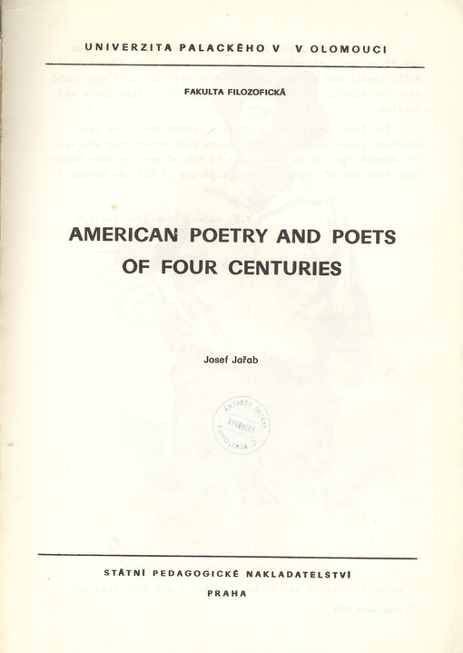 American poetry and poets of four centuries