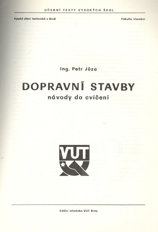 Dopravní stavby :Návody do cvičení
