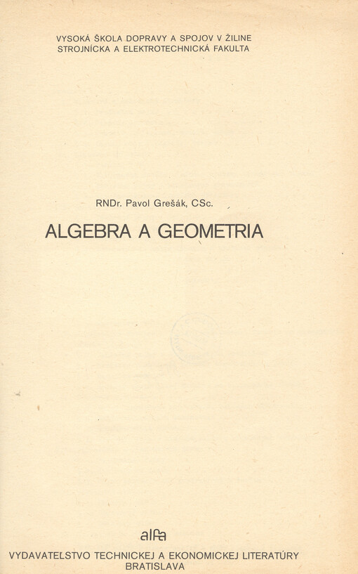 Algebra a geometria