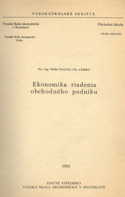 Ekonomika riadenia obchodného podniku