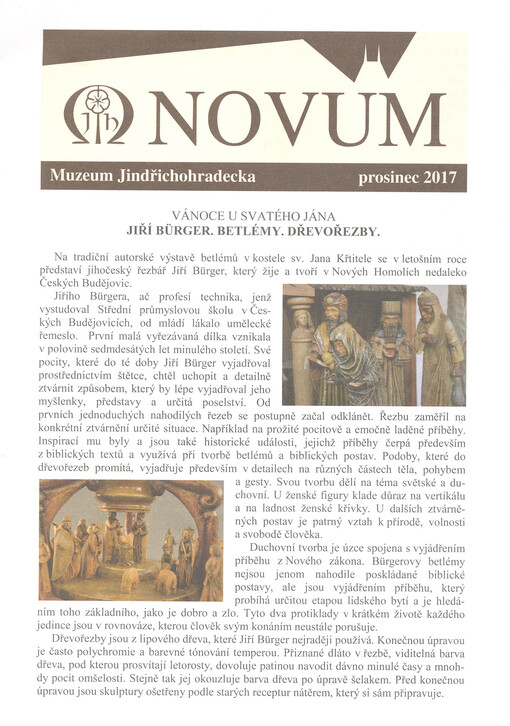 Novum : zpravodaj jindřichohradeckého muzea