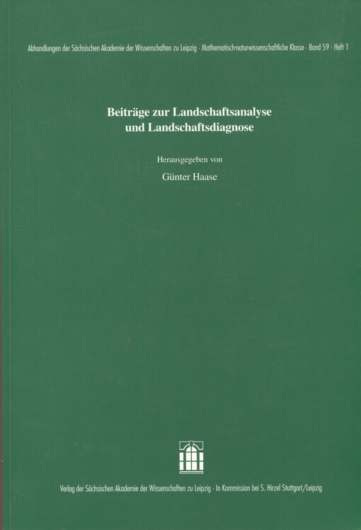 Beiträge zur Landschaftsanalyse und Landschaftsdiagnose