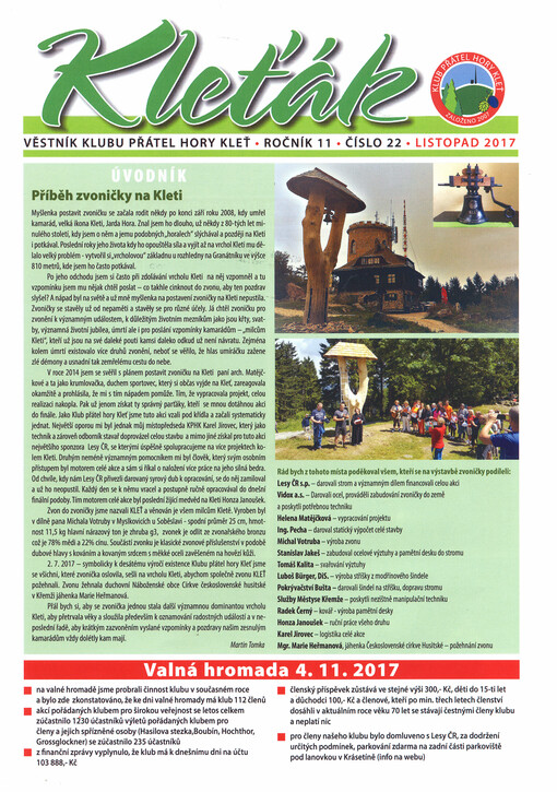 Kleťák : věstník Klubu přátel hory Kleť