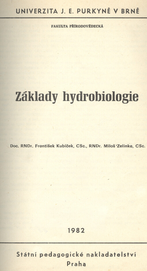Základy hydrobiologie