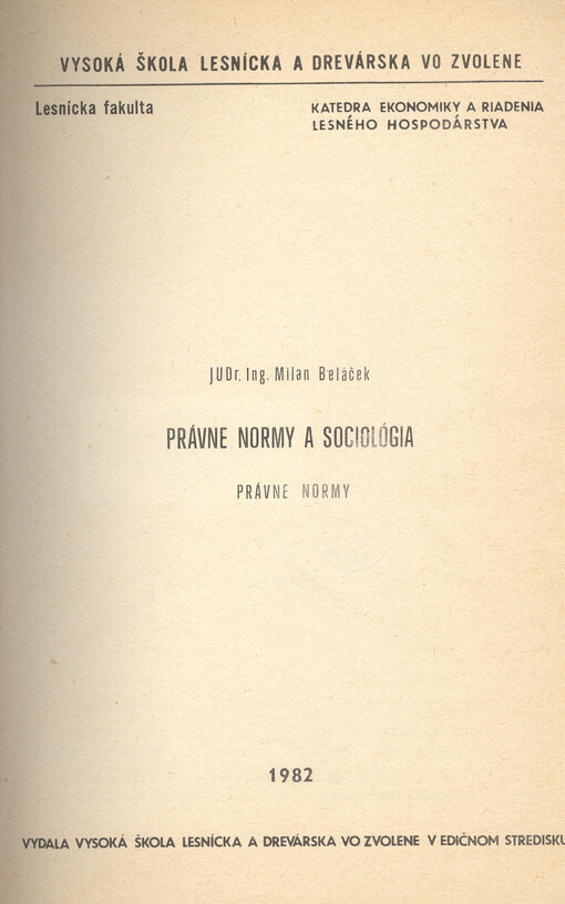 Právné normy a sociológia : právné normy
