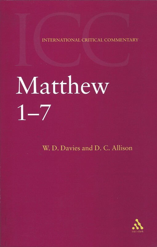A critical and exegetical commentary on the Gospel according to Saint Matthew