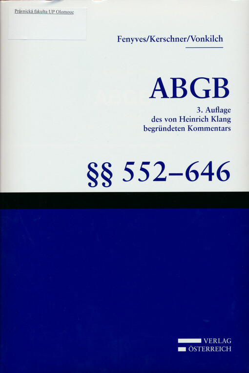 ABGB §§ 552 bis 646