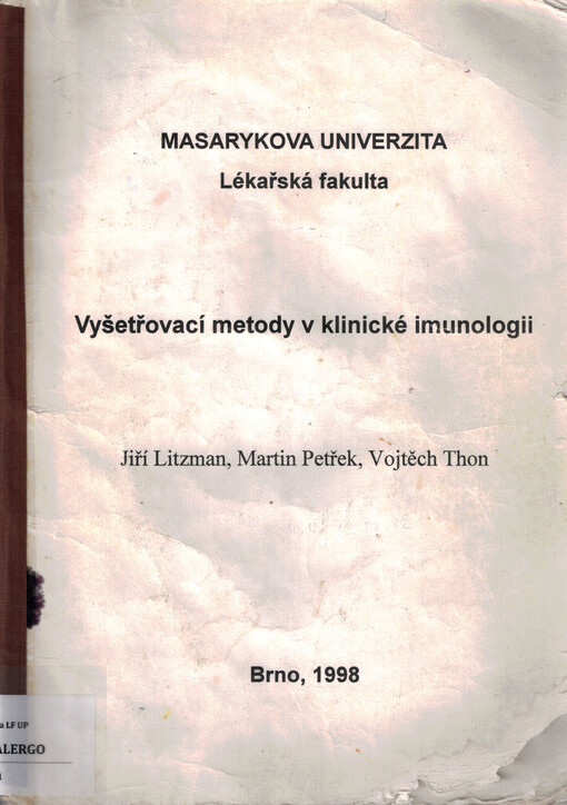 Vyšetřovací metody v klinické imunologii