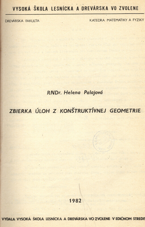 Zbierka úloh z konštruktívnej geometrie