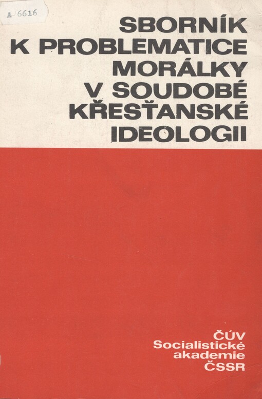 Sborník k problematice morálky v soudobé křesťanské ideologii
