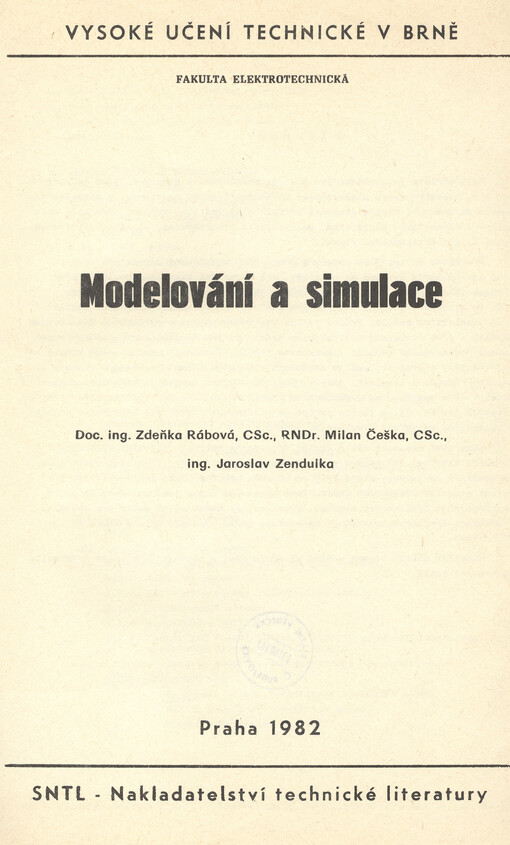 Modelování a simulace