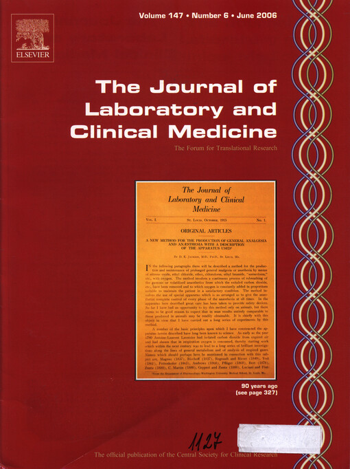 The journal of laboratory and clinical medicine : the forum for translational research