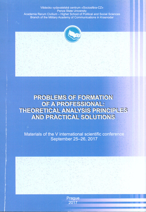 Problems of Formation of a Professional : materials of the ... international scientific conference on ...