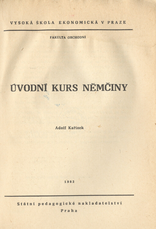 Úvodní kurz němčiny