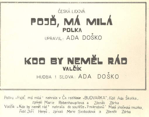 Pojď, má milá : polka