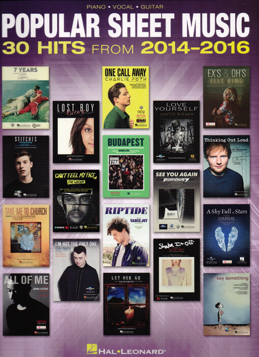 Popular sheet music : 30 hits from 2014-2016 : piano, vocal, guitar