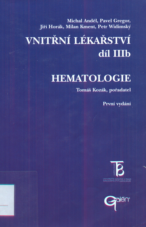 Vnitřní lékařství. Díl IIIb, Hematologie