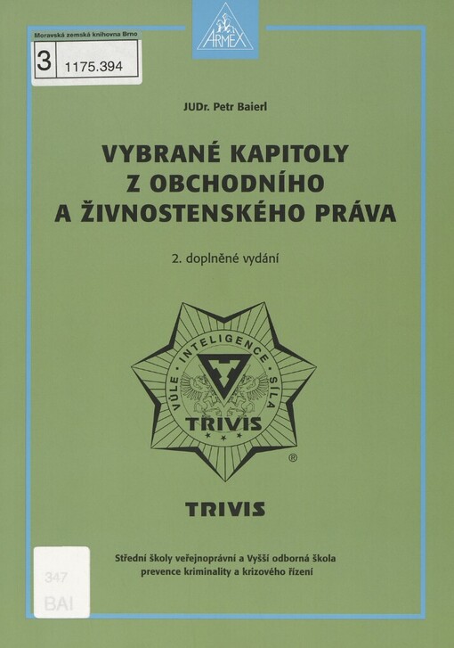 Vybrané kapitoly z obchodního a živnostenského práva