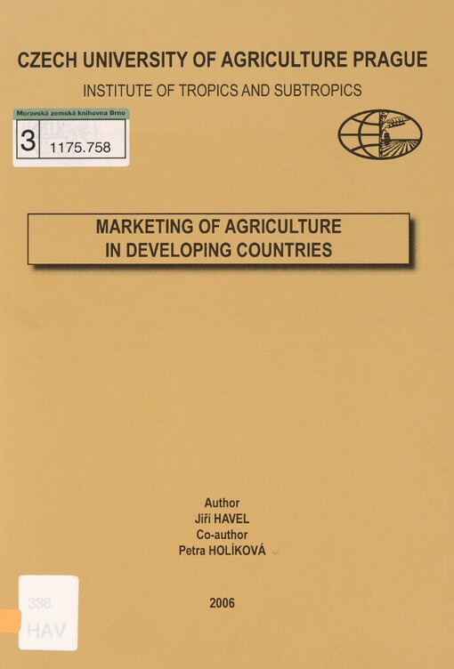 Marketing of agriculture in developing countries