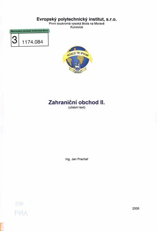 Zahraniční obchod II: [učební text]