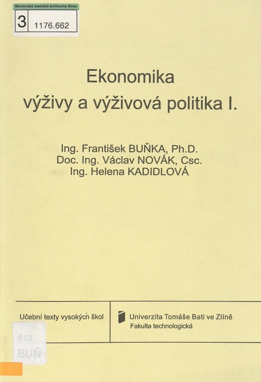 Ekonomika výživy a výživová politika I