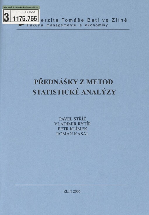 Přednášky z Metod statistické analýzy