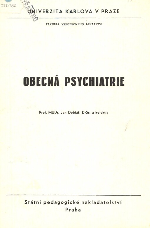 Obecná psychiatrie