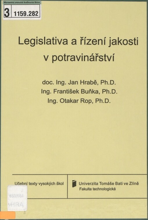 Legislativa a řízení jakosti v potravinářství