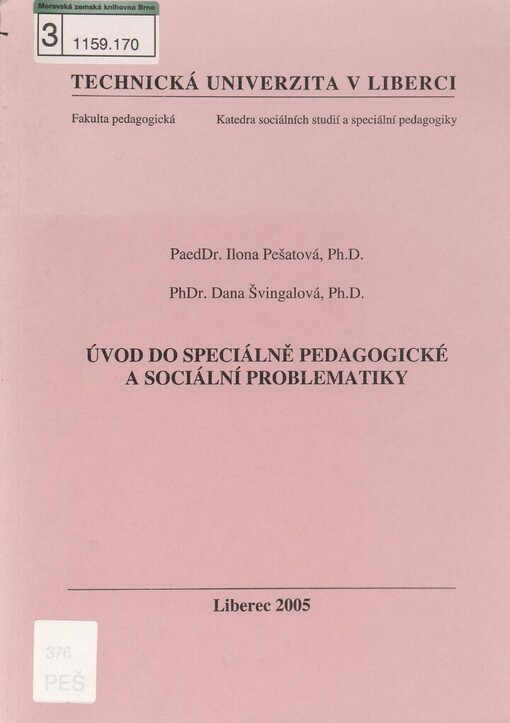 Úvod do speciálně pedagogické a sociální problematiky