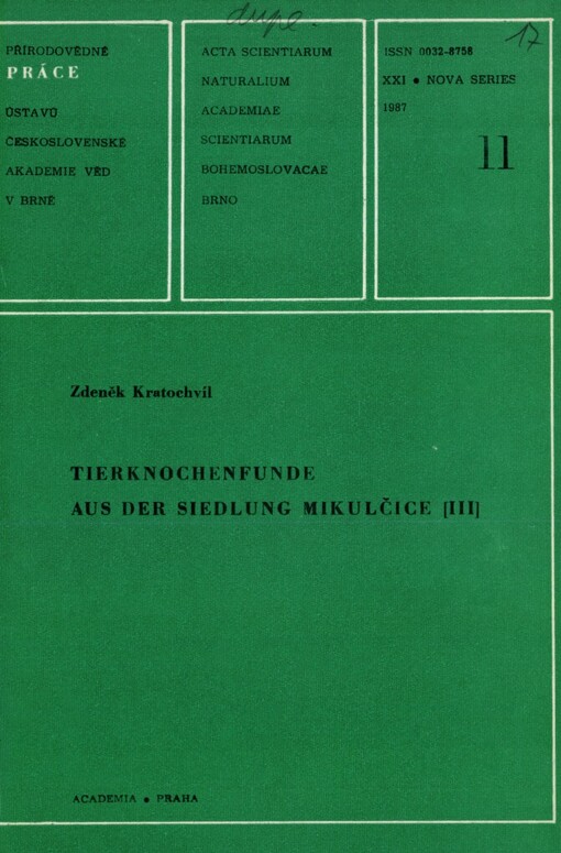 Tierknochenfunde aus der Siedlung Mikulčice III :Das Hausrind