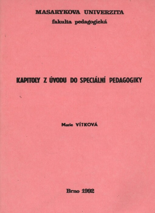 Kapitoly z úvodu do speciální pedagogiky