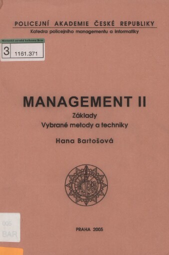Management II :základy : vybrané metody a techniky