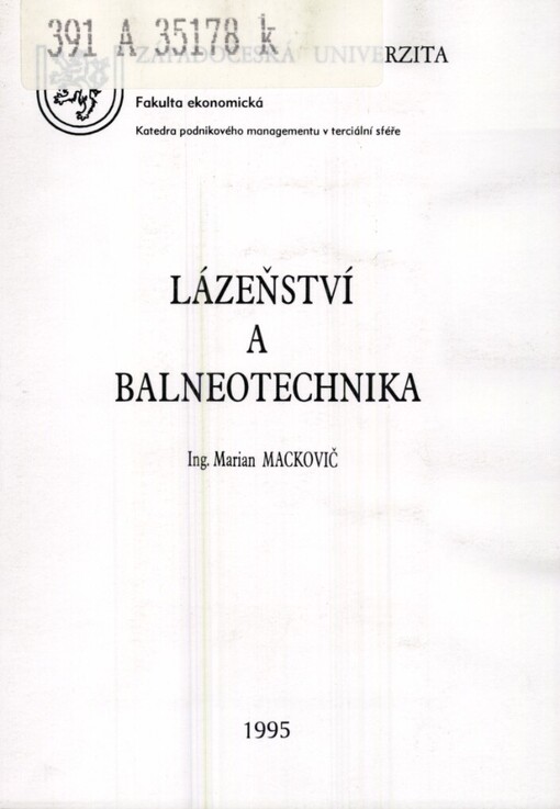 Lázeňství a balneotechnika