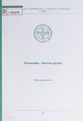 Matematika - lineární algebra, 3., nezměn. vyd.