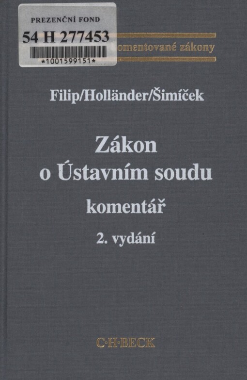 Zákon o Ústavním soudu: komentář