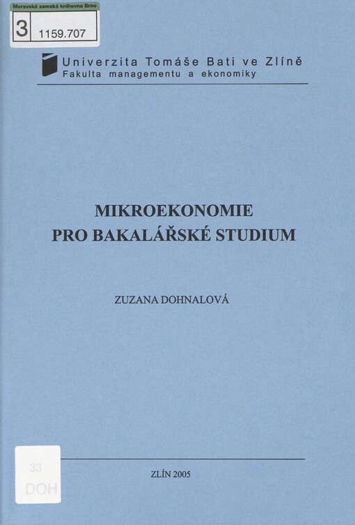 Mikroekonomie pro bakalářské studium