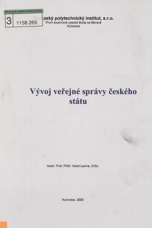 Vývoj veřejné správy českého státu