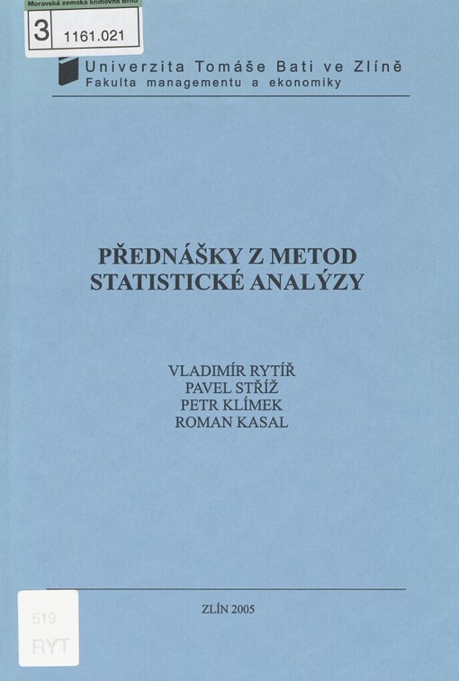 Přednášky z Metod statistické analýzy