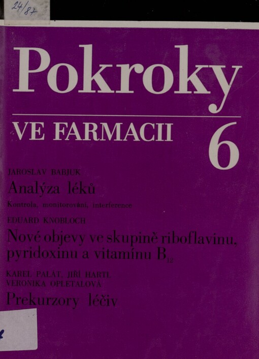 Analýza léků :kontrola, monitorování, interference