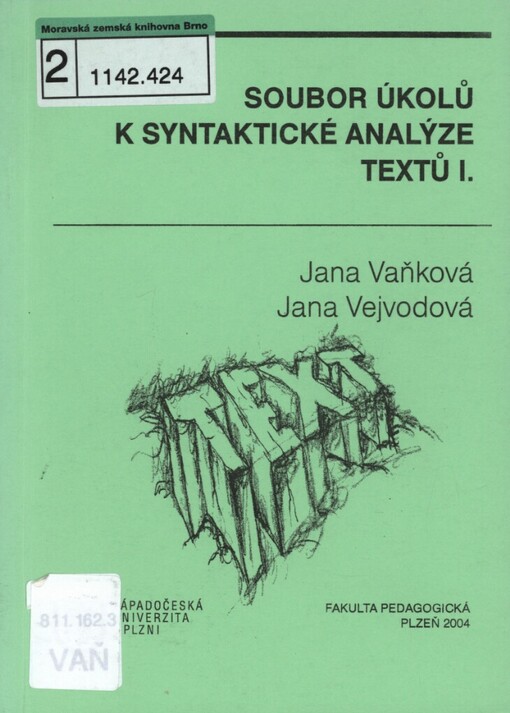Soubor úkolů k syntaktické analýze textů I.