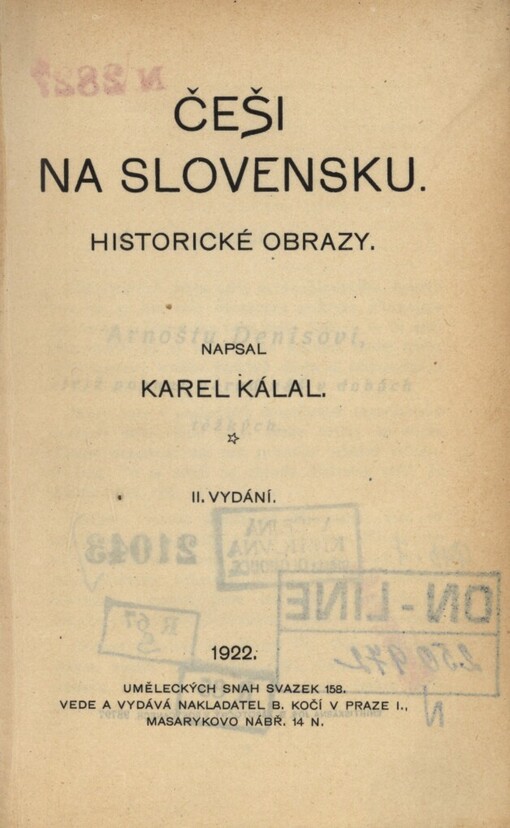 Češi na Slovensku :historické obrazy