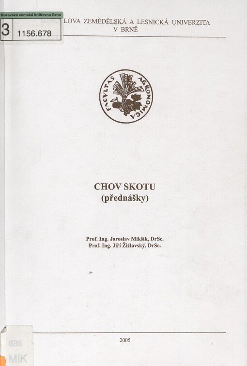 Chov skotu : přednášky