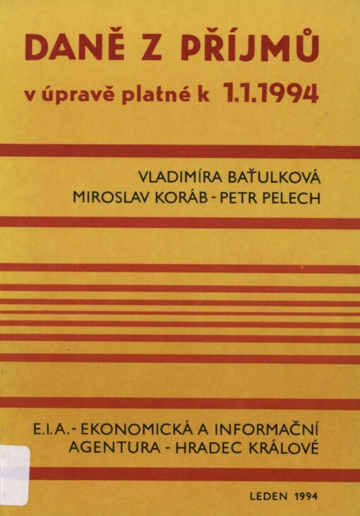 Daně z příjmů v úpravě platné k 1.1.1994