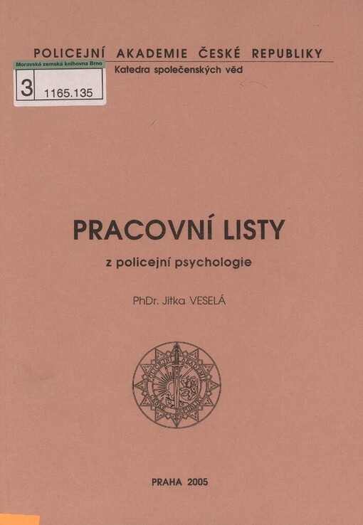 Pracovní listy z policejní psychologie