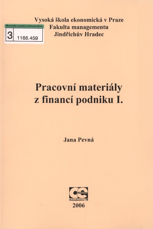 Pracovní materiály z financí podniku I.