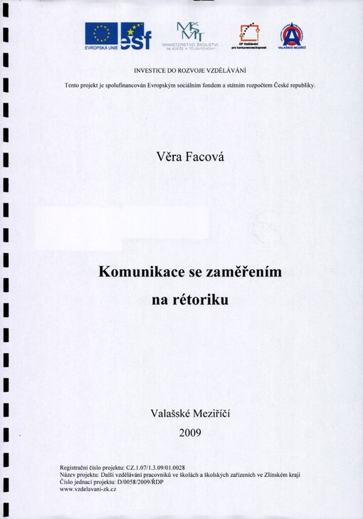 Komunikace se zaměřením na rétoriku